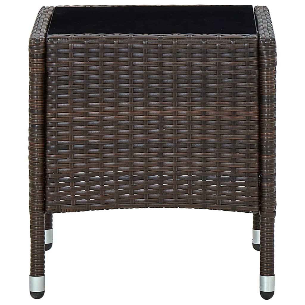 Tuintafel 40x40x45 cm poly rattan bruin