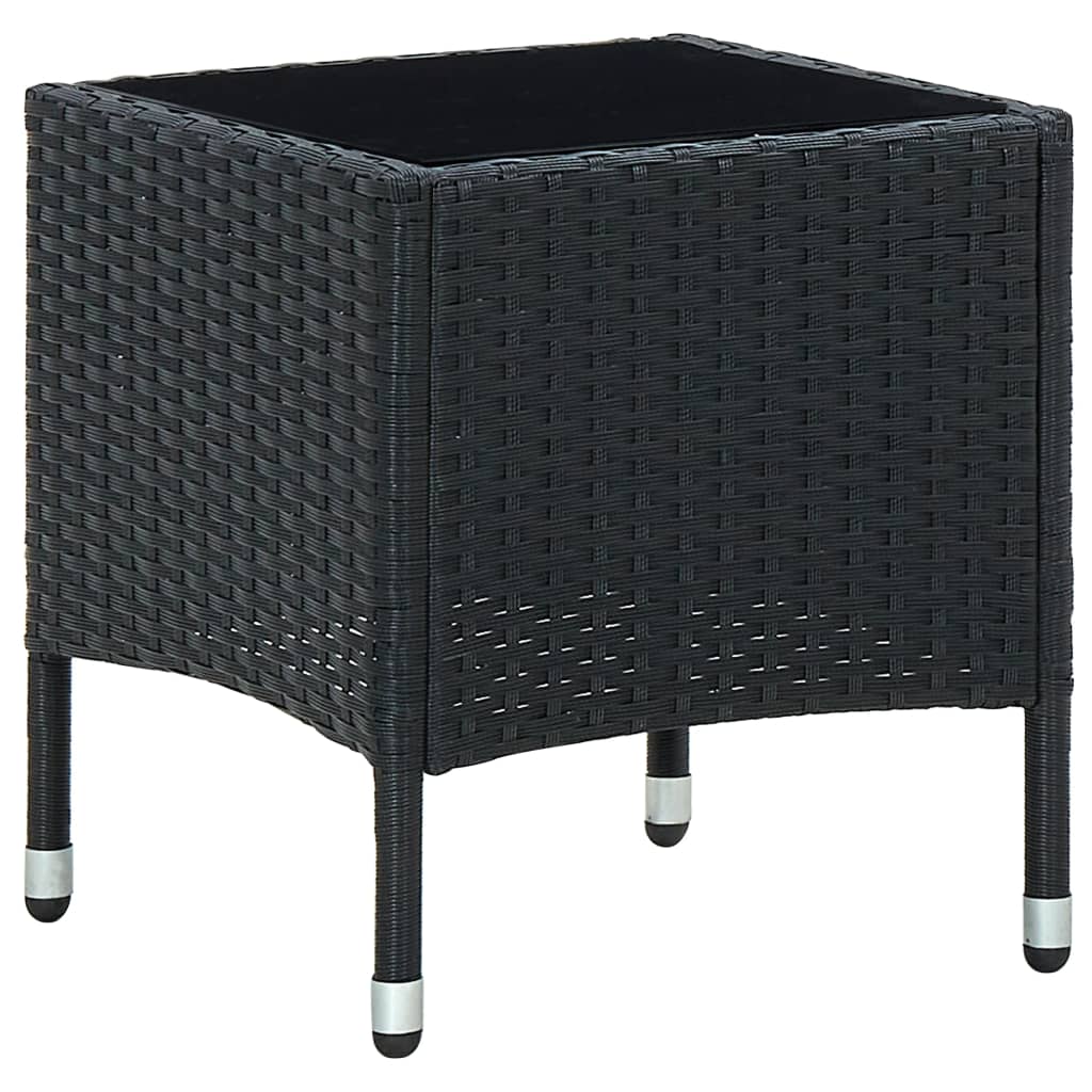 Tuintafel 40x40x45 cm poly rattan zwart