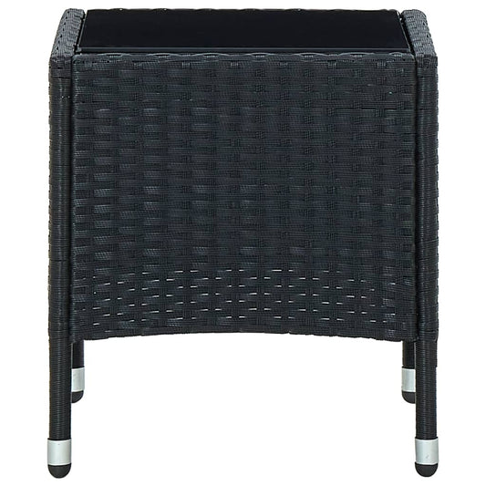 Tuintafel 40x40x45 cm poly rattan zwart