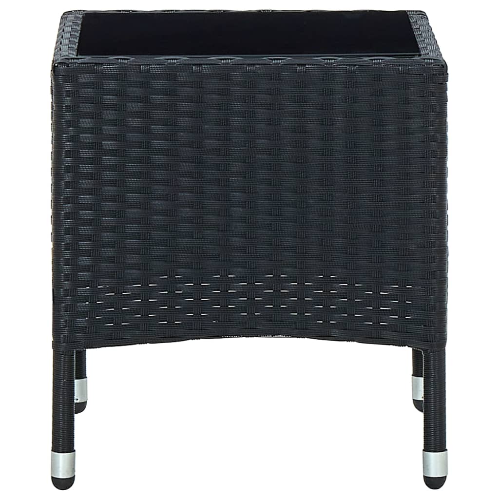 Tuintafel 40x40x45 cm poly rattan zwart