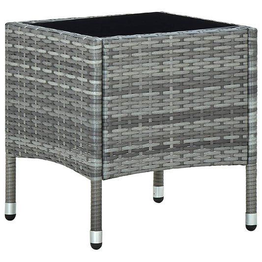 Tuintafel 40x40x45 cm poly rattan grijs