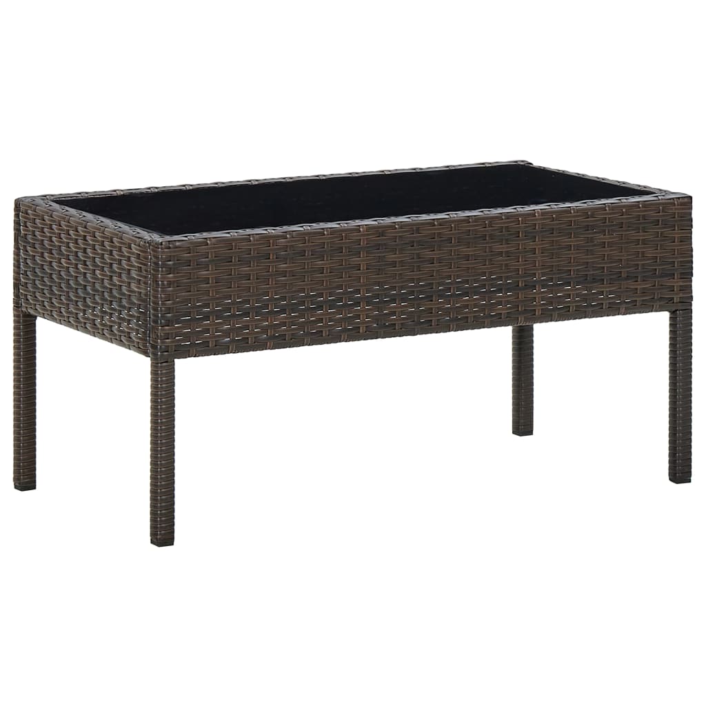 Tuintafel 75x40x37 cm poly rattan bruin