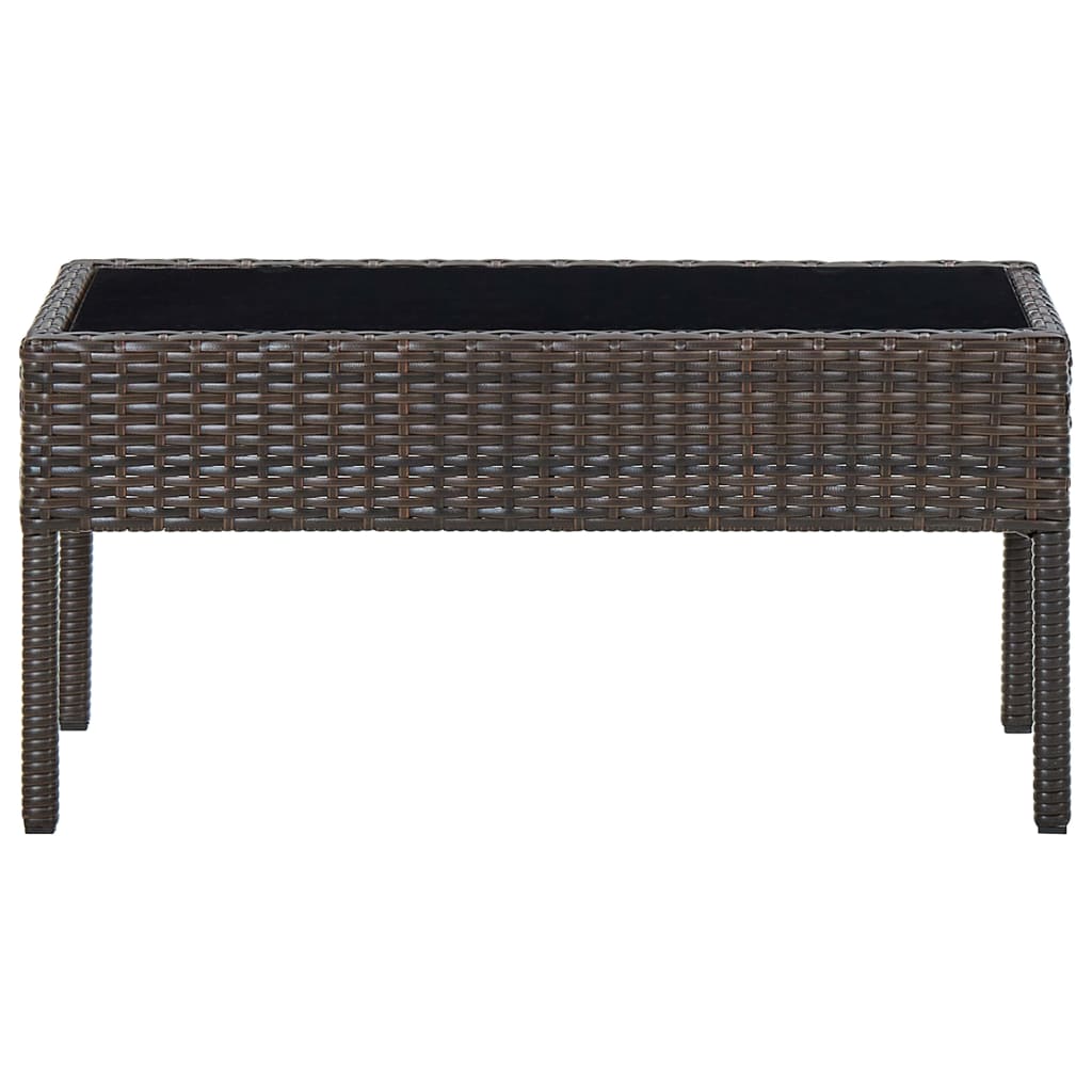 Tuintafel 75x40x37 cm poly rattan bruin