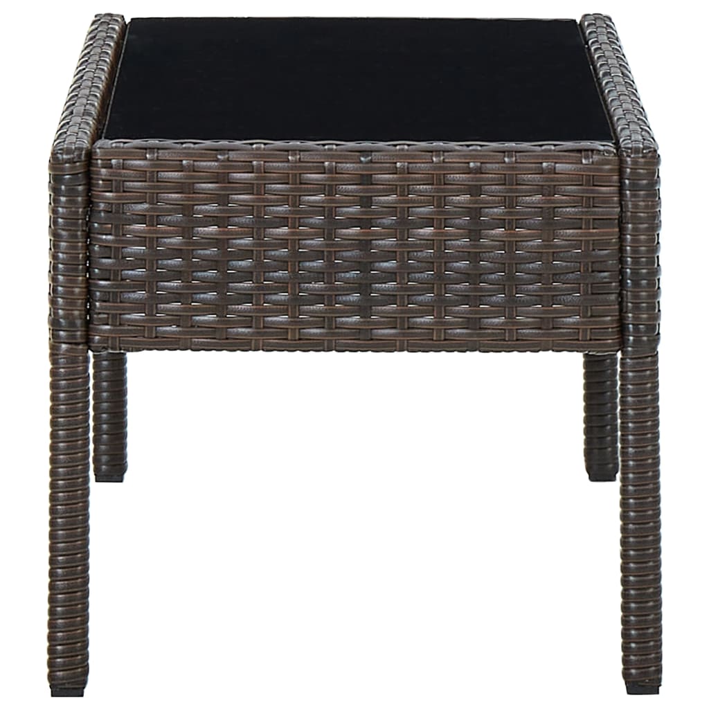 Tuintafel 75x40x37 cm poly rattan bruin