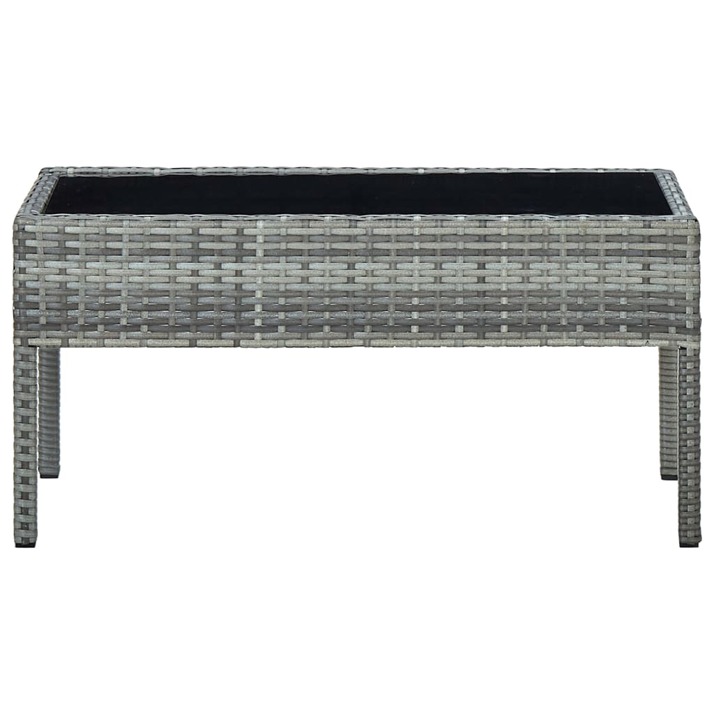 Tuintafel 75x40x37 cm poly rattan grijs