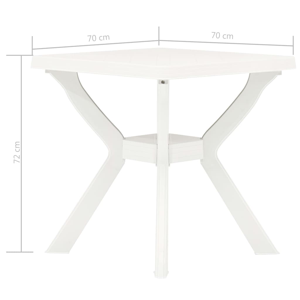 Bistrotafel 70x70x72 cm kunststof wit