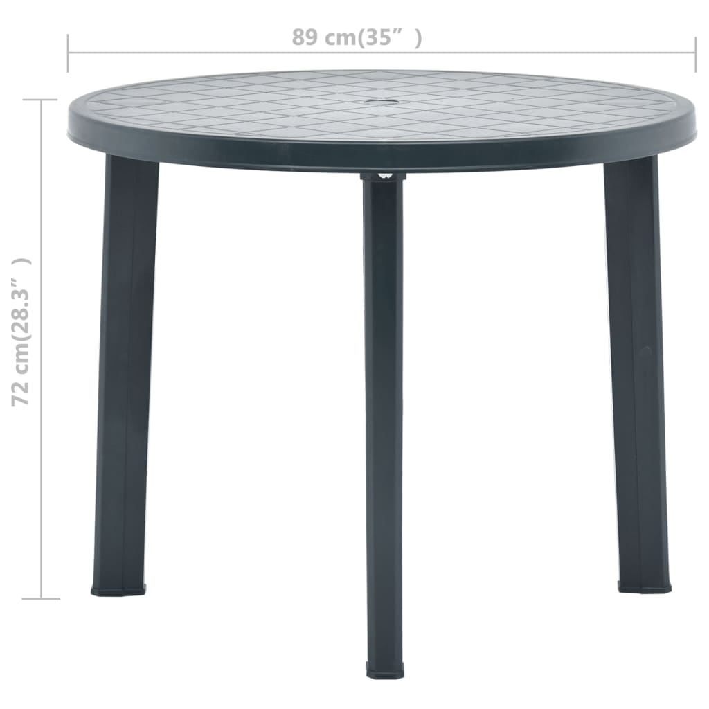 Tuintafel 89 cm kunststof groen