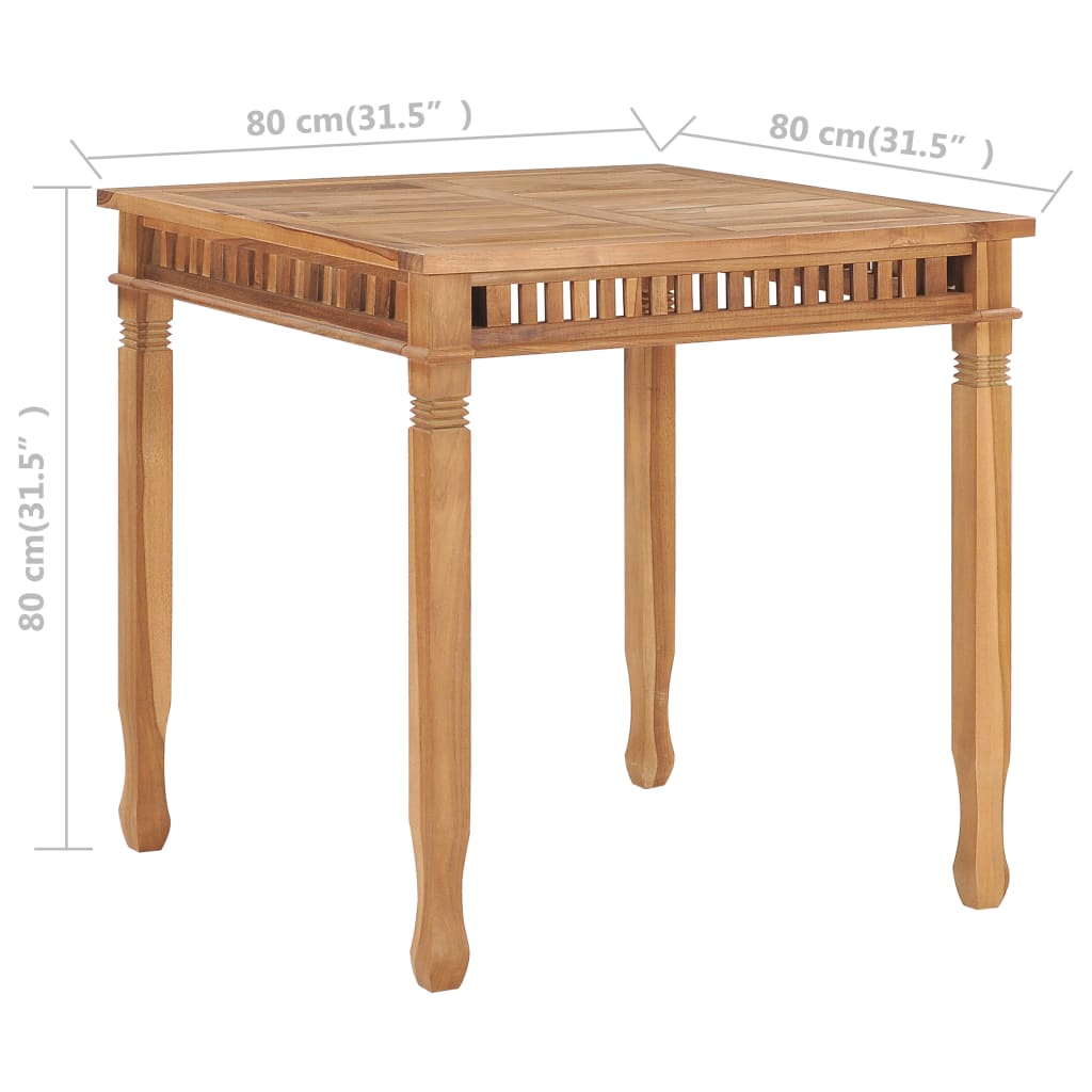 Tuintafel 80x80x80 cm massief teakhout