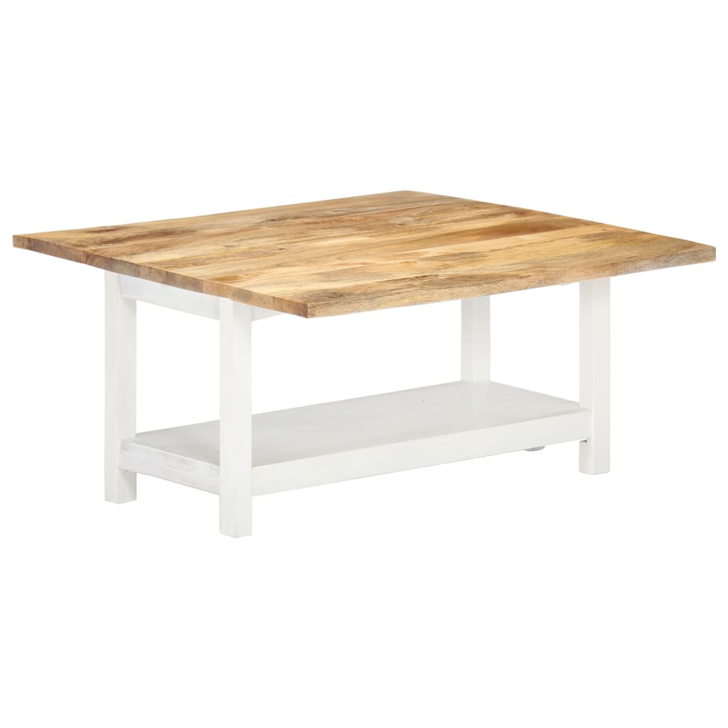 Salontafel verlengbaar 90x(45-90)x45 cm massief mangohout wit