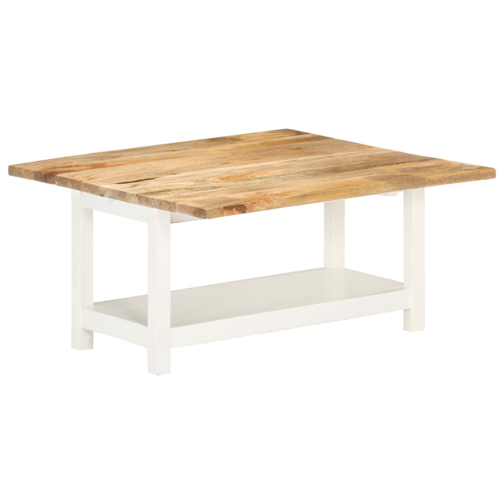 Salontafel verlengbaar 90x(45-90)x45 cm massief mangohout wit