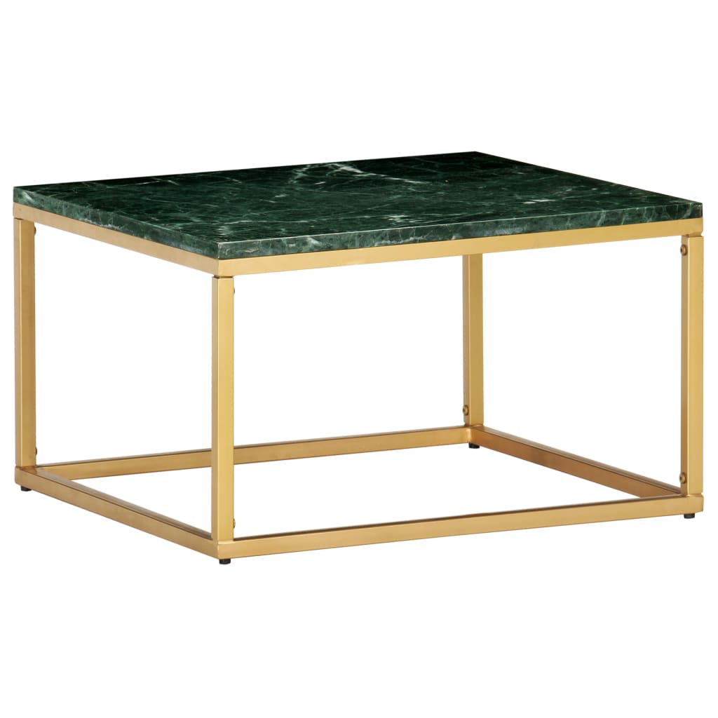 Salontafel 60x60x35 cm echt steen met marmeren textuur groen