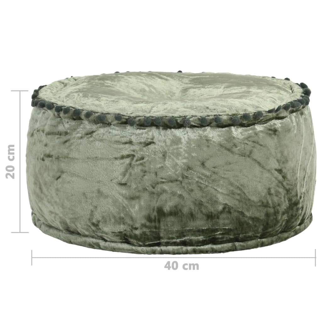 Poef rond 40x20 cm fluweel groen