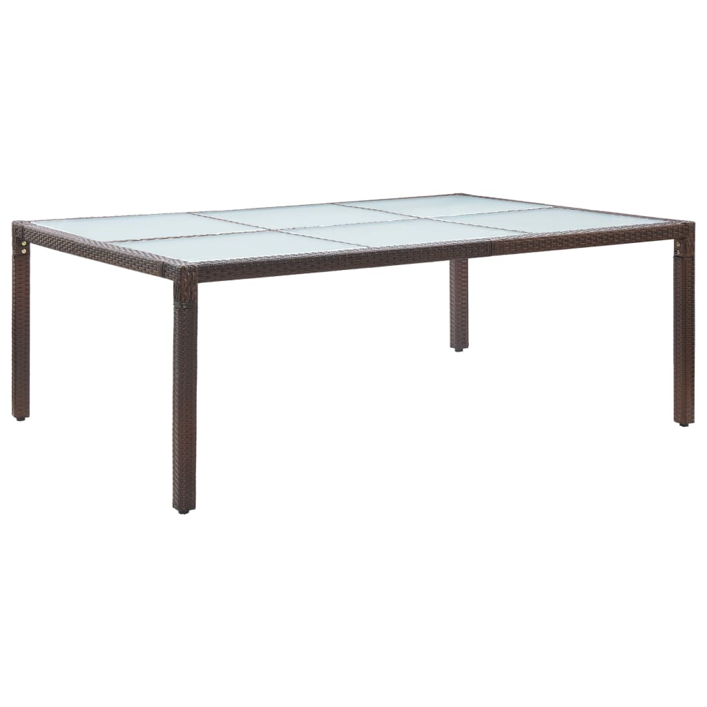 Tuintafel 200x150x74 cm poly rattan bruin