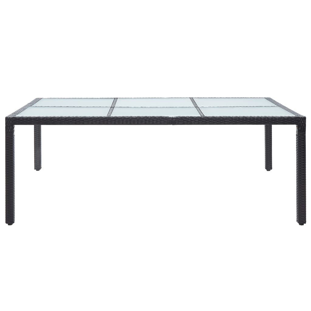 Tuintafel 200x150x74 cm poly rattan zwart