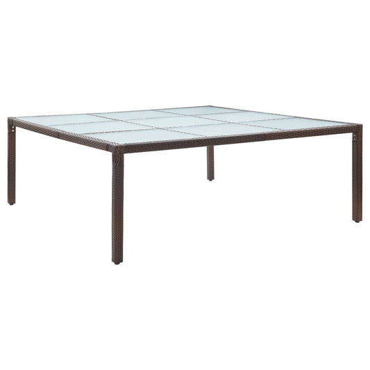 Tuintafel 200x200x74 cm poly rattan bruin