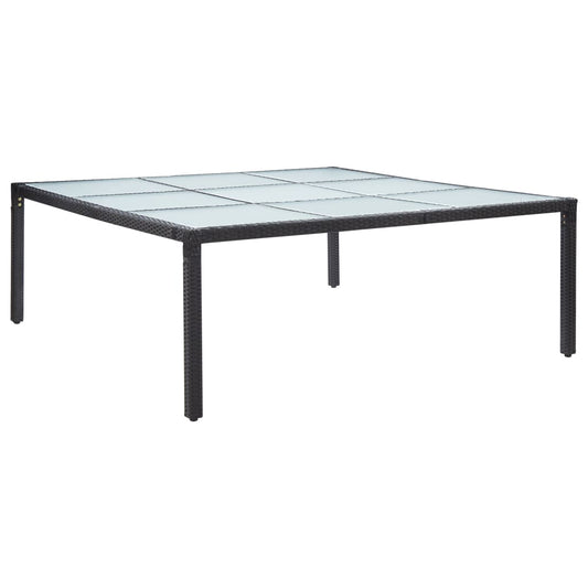 Tuintafel 200x200x74 cm poly rattan zwart