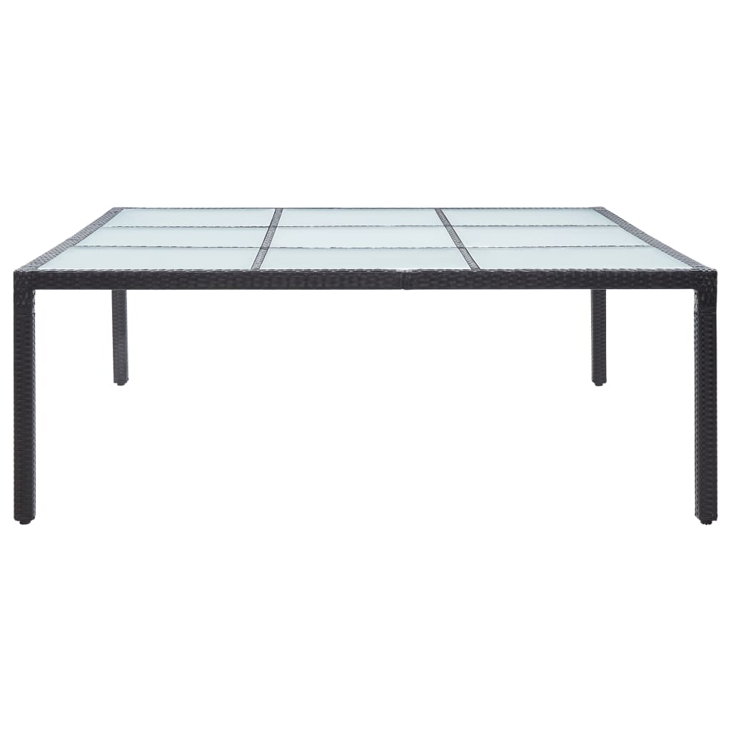 Tuintafel 200x200x74 cm poly rattan zwart