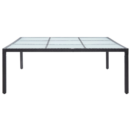 Tuintafel 200x200x74 cm poly rattan zwart