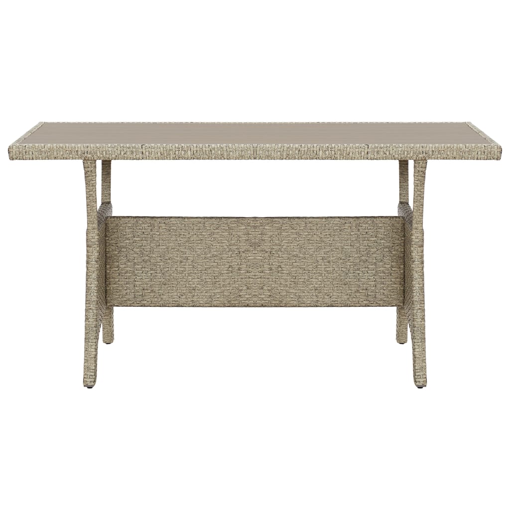 Tuintafel 130x70x66 cm poly rattan grijs