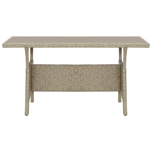 Tuintafel 130x70x66 cm poly rattan grijs