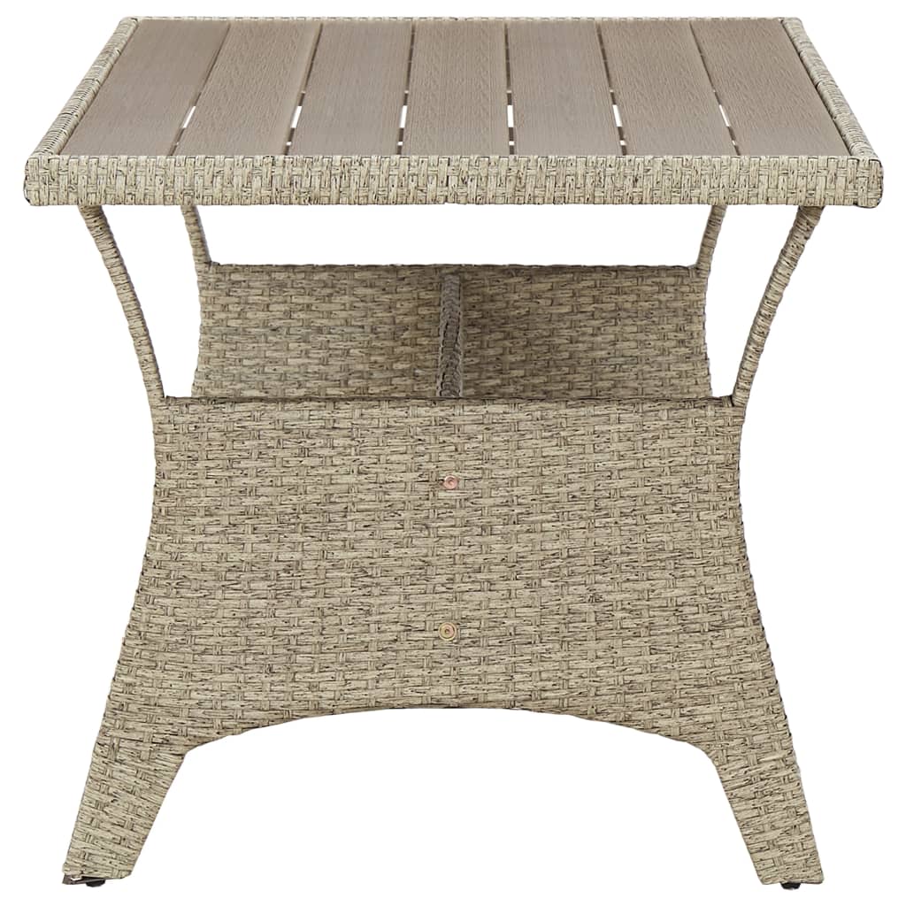 Tuintafel 130x70x66 cm poly rattan grijs