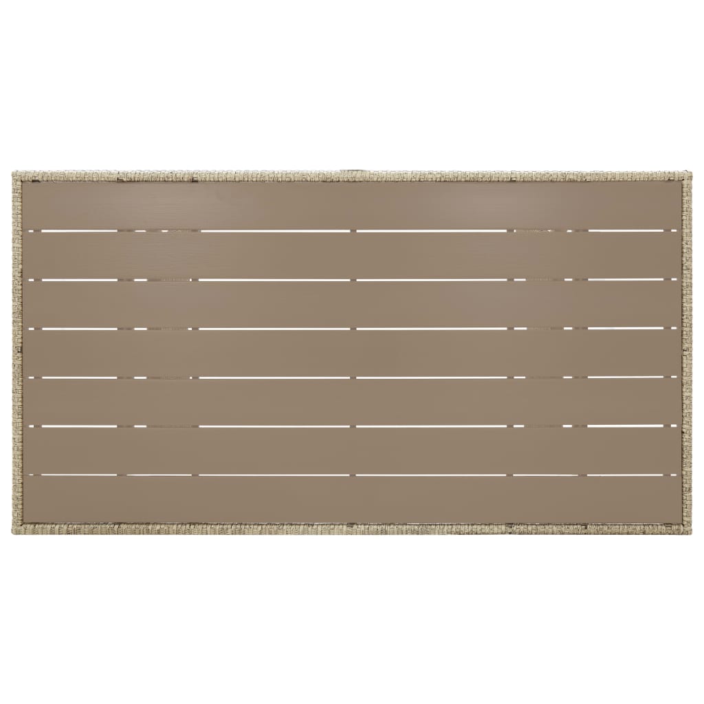 Tuintafel 130x70x66 cm poly rattan grijs