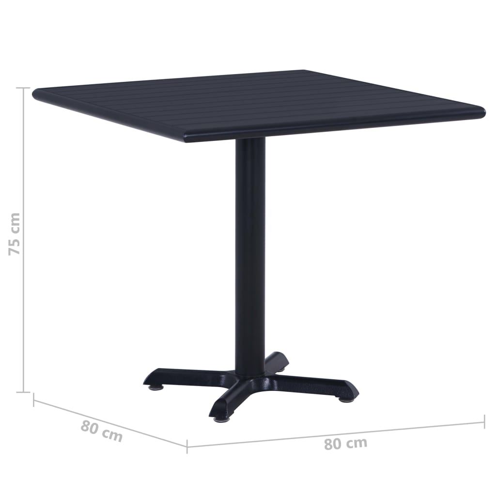 Tuintafel 80x80x75 cm zwart