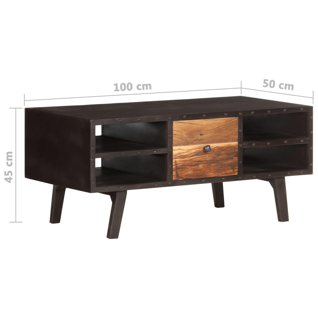 Salontafel 100x50x45 cm massief gerecycled hout