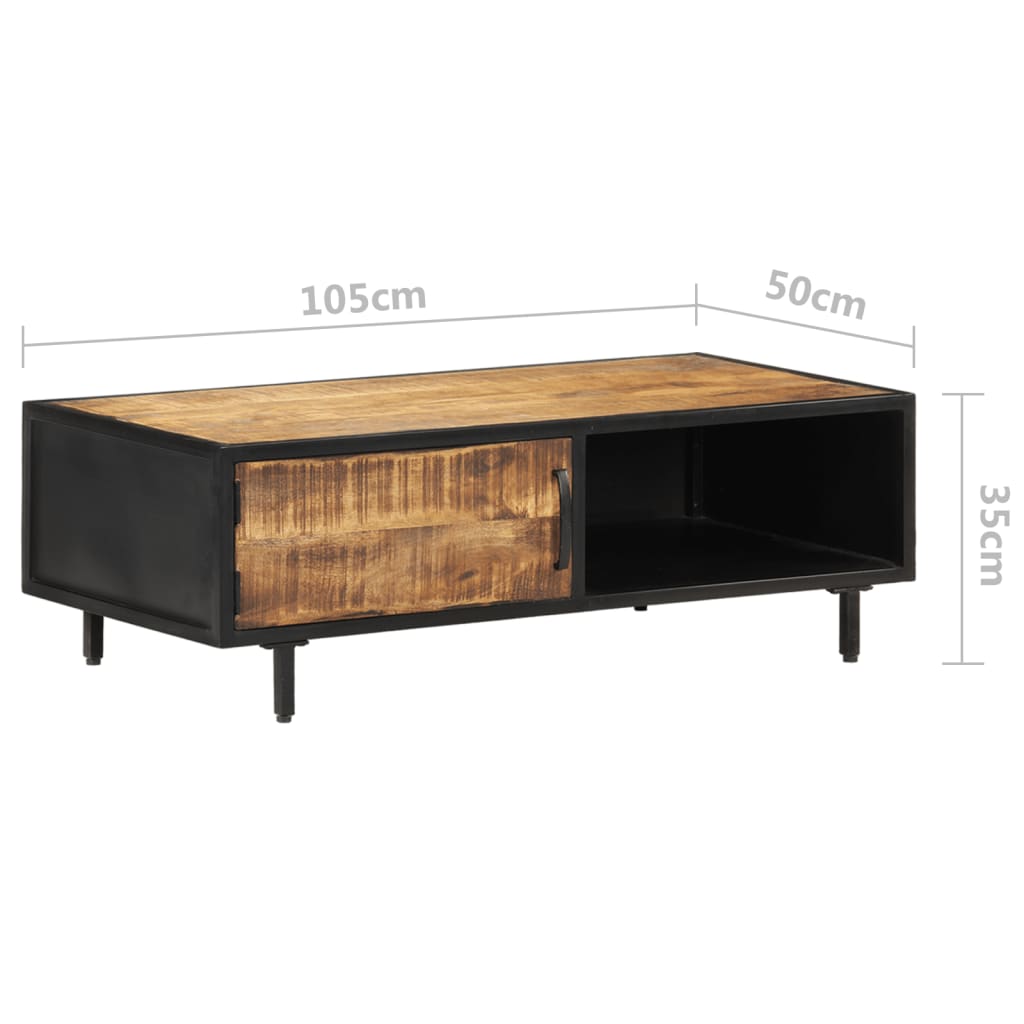 Salontafel 105x50x35 cm ruw mangohout