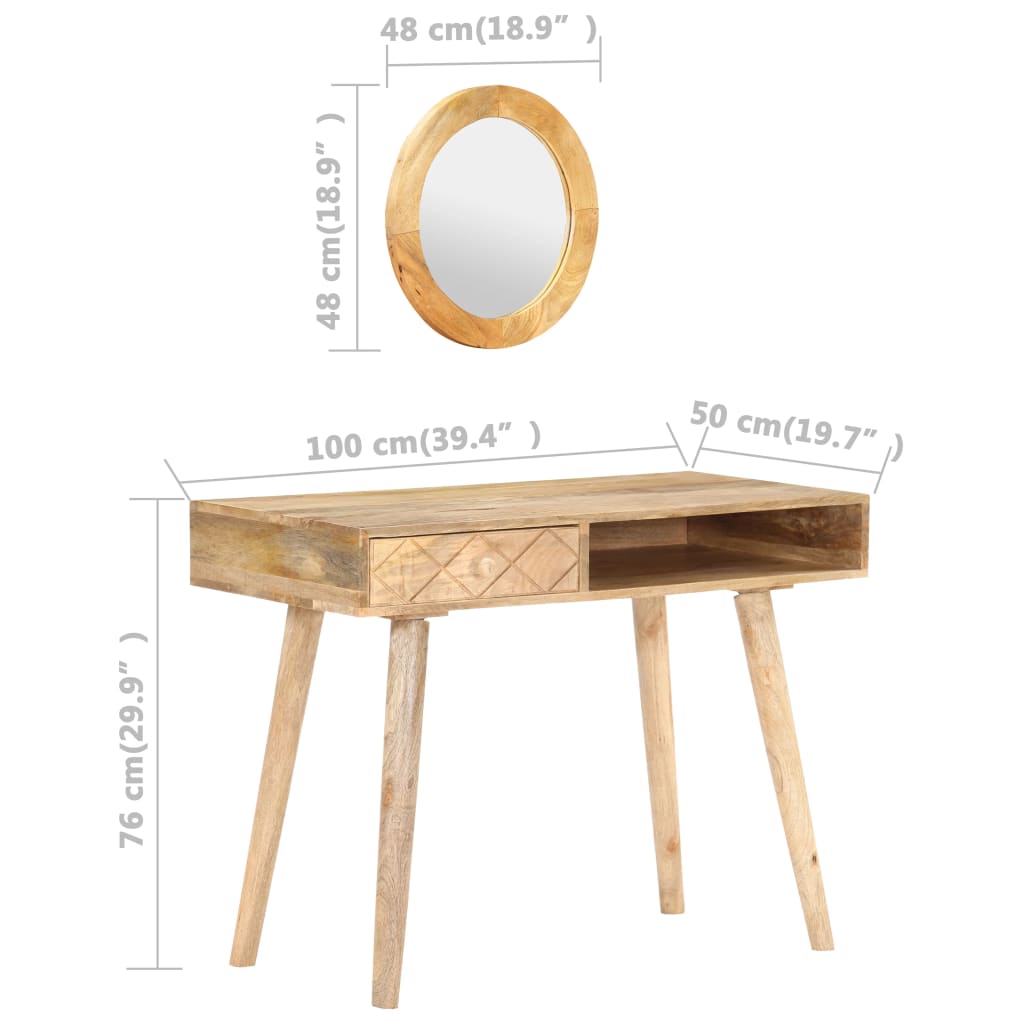 Kaptafel 100x50x76 cm massief mangohout