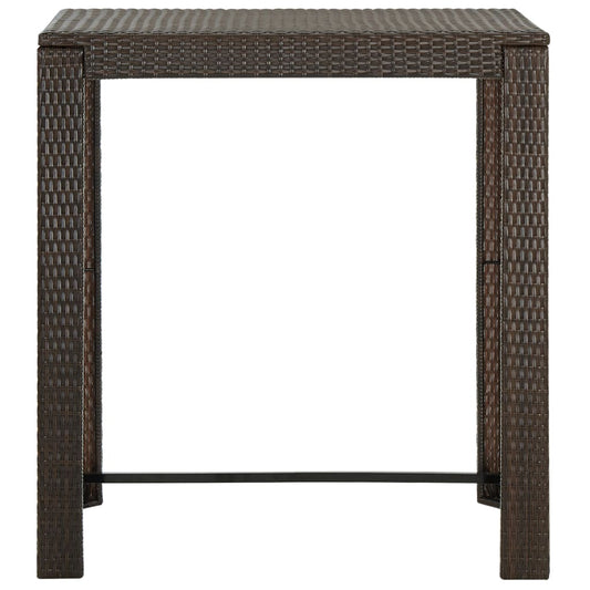 Tuinbartafel 100x60,5x110,5 cm poly rattan bruin