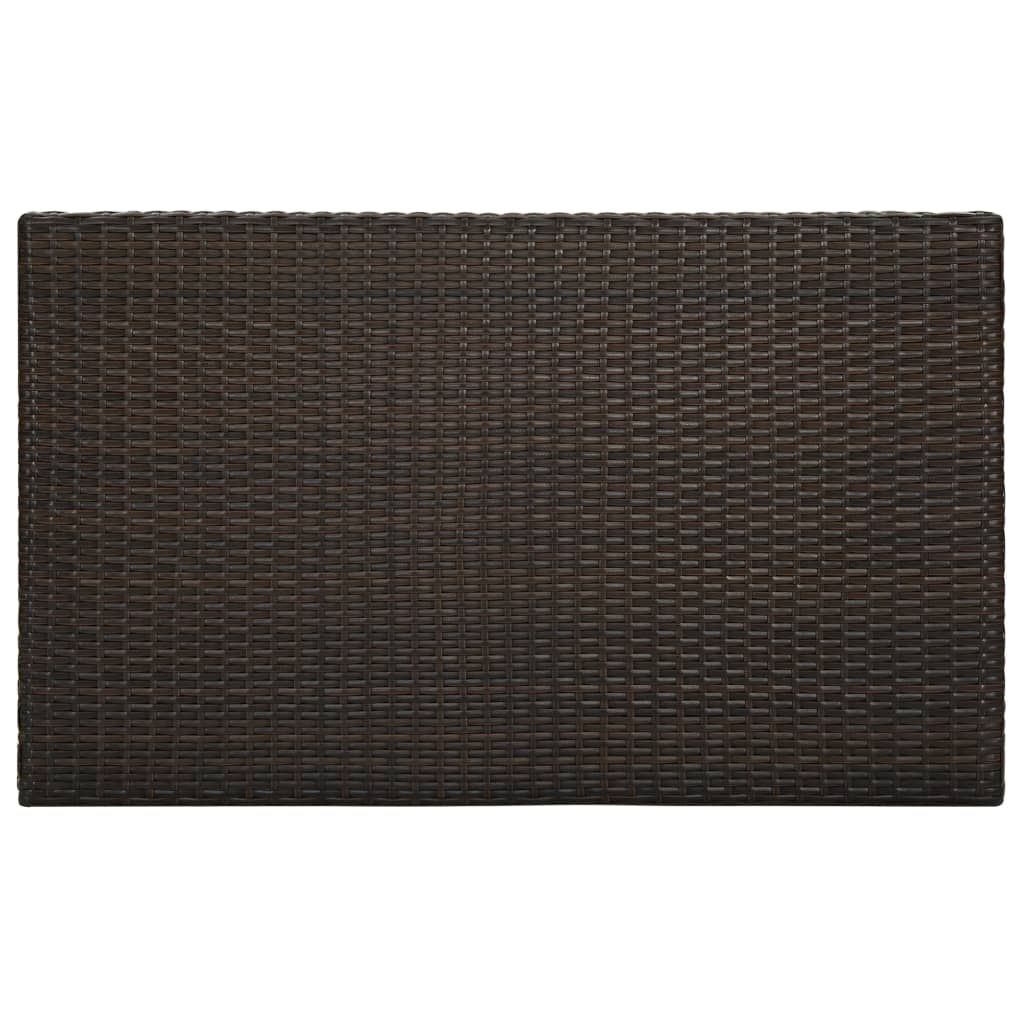 Tuinbartafel 100x60,5x110,5 cm poly rattan bruin