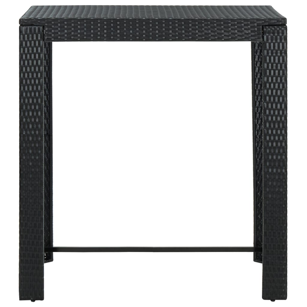 Tuinbartafel 100x60,5x110,5 cm poly rattan zwart