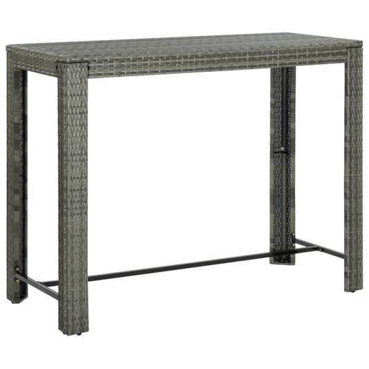 Tuinbartafel 140,5x60,5x110,5 cm poly rattan grijs