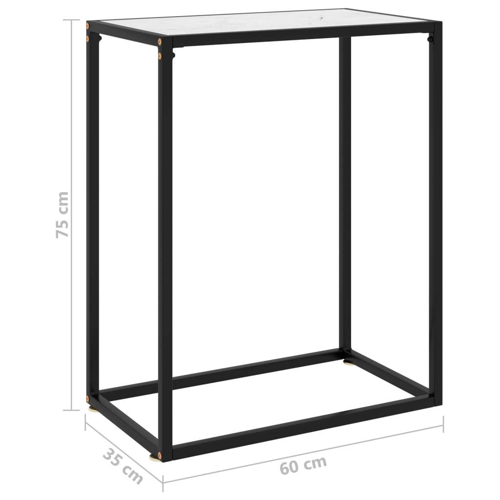 Wandtafel 60x35x75 cm gehard glas wit