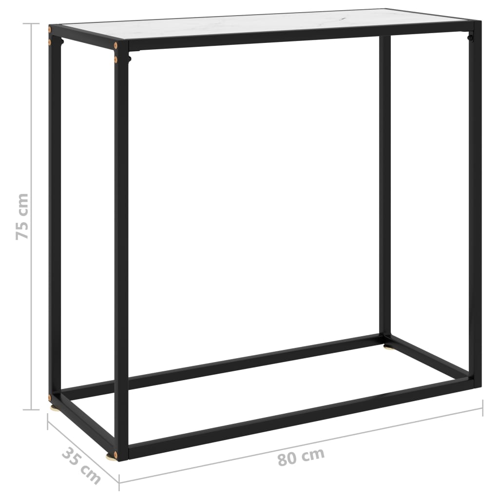 Wandtafel 80x35x75 cm gehard glas wit