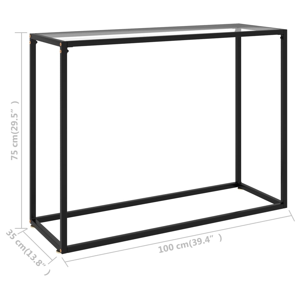 Wandtafel 100x35x75 cm gehard glas transparant