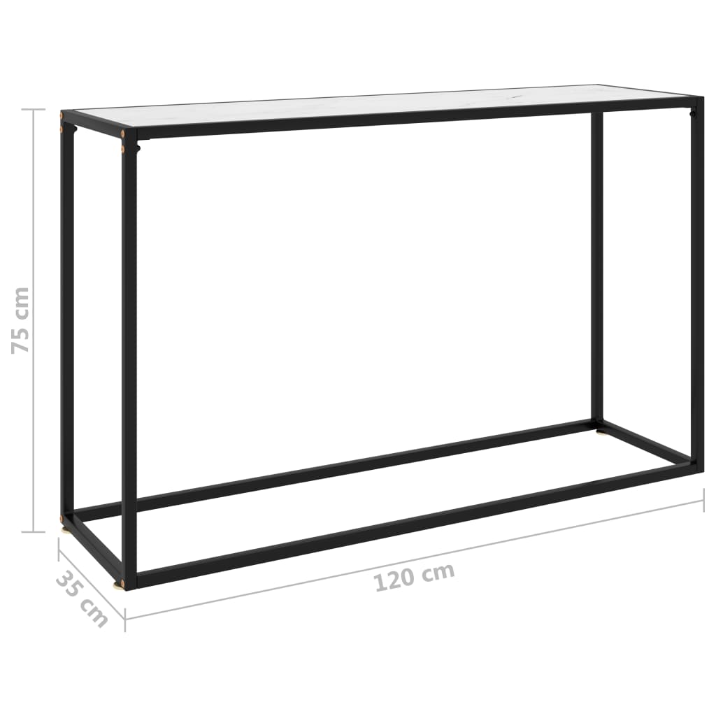 Wandtafel 120x35x75 cm gehard glas wit