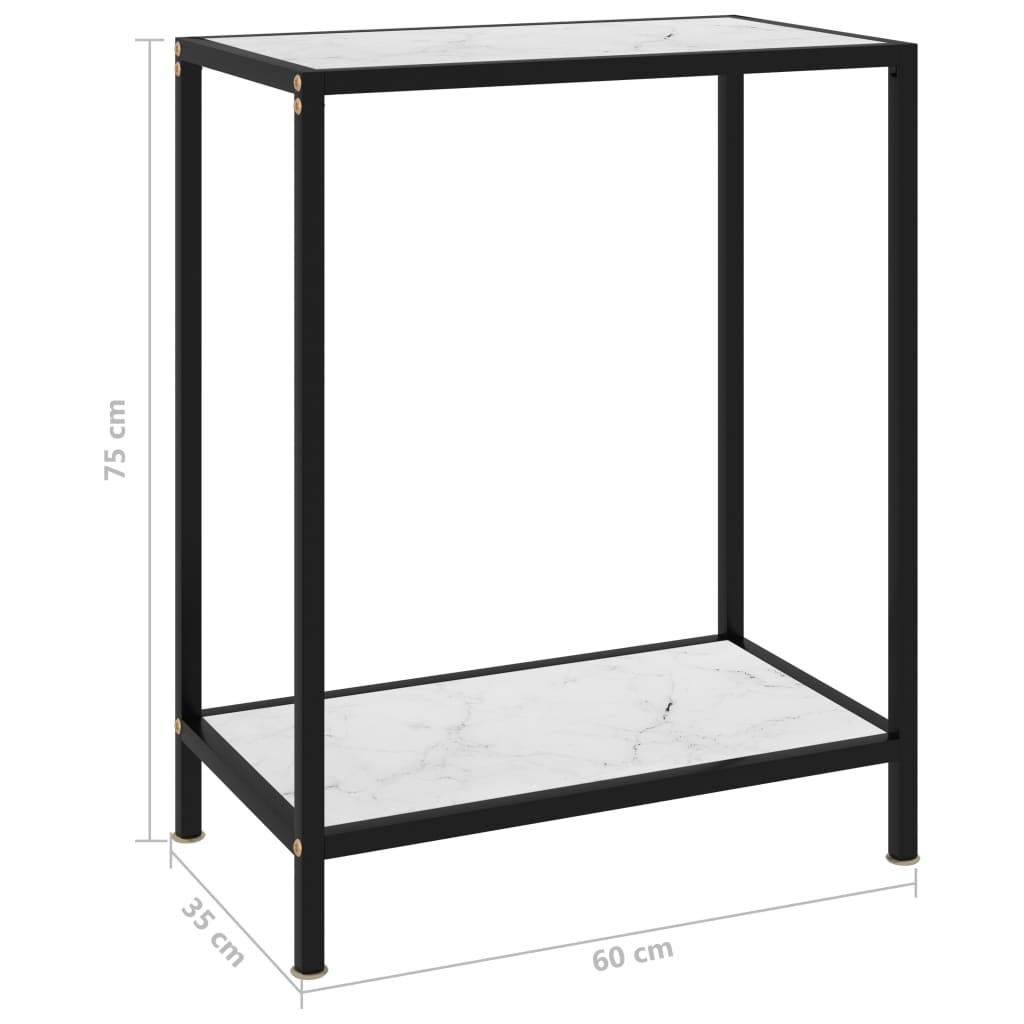 Wandtafel 60x35x75 cm gehard glas wit