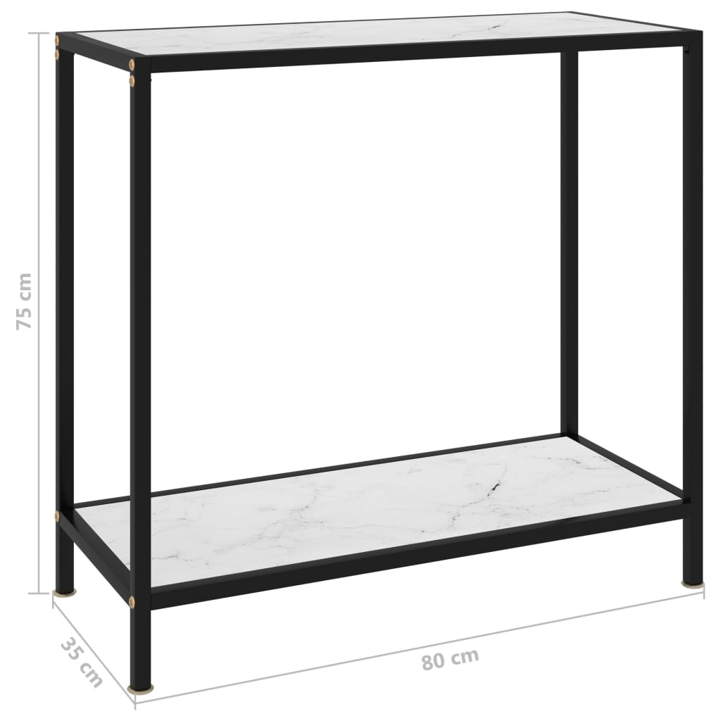 Wandtafel 80x35x75 cm gehard glas wit