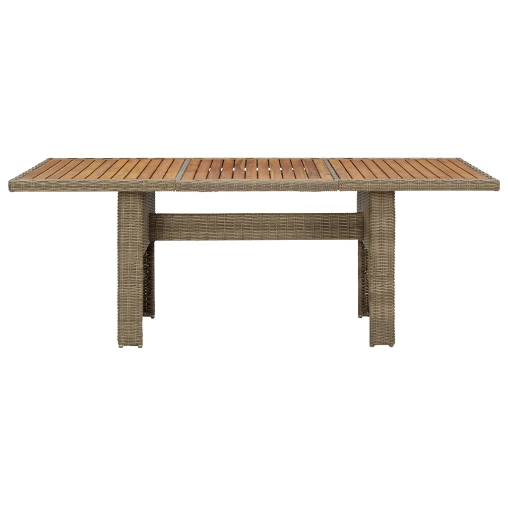 Tuintafel 200x100x74 cm poly rattan bruin