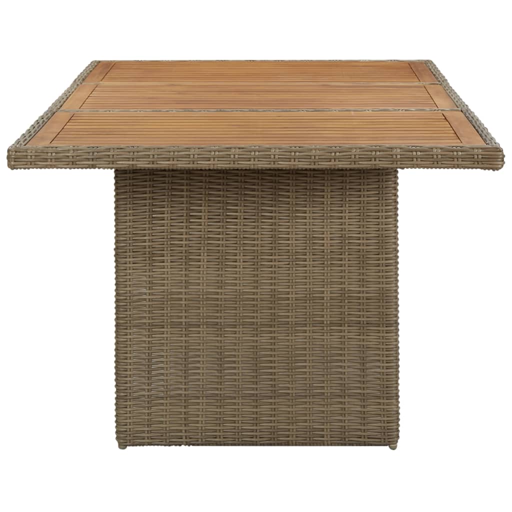 Tuintafel 200x100x74 cm poly rattan bruin