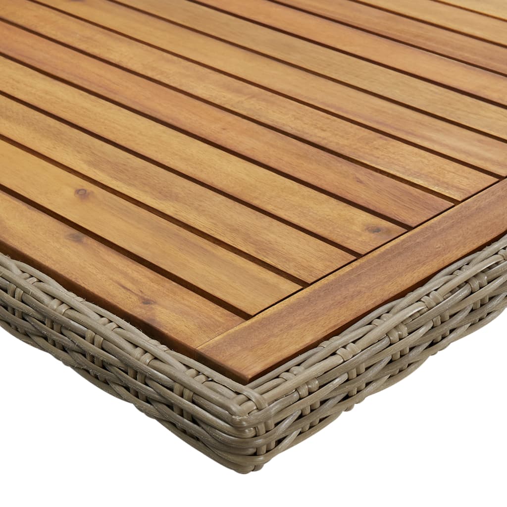 Tuintafel 200x100x74 cm poly rattan bruin