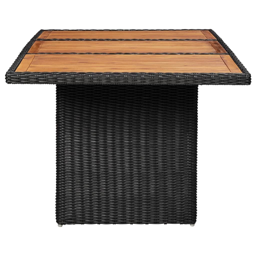 Tuintafel 200x100x74 cm poly rattan zwart