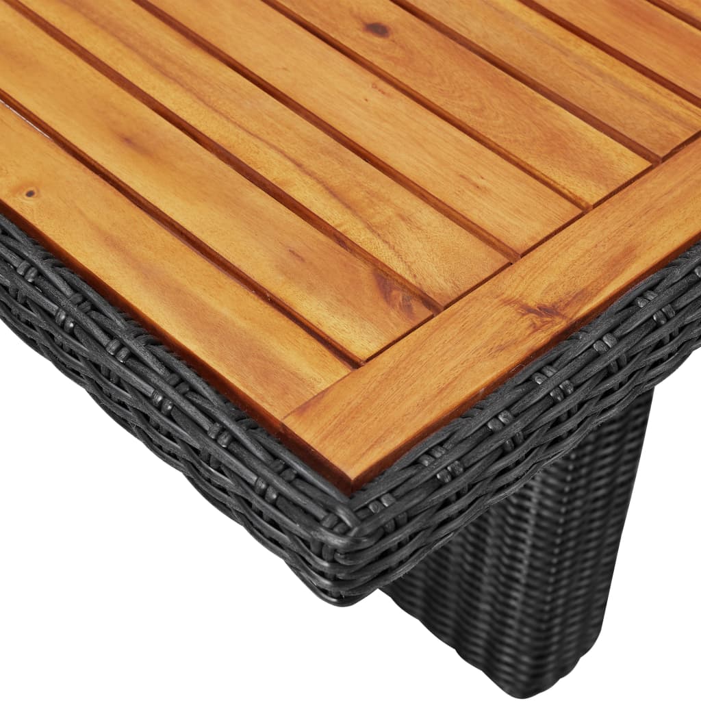 Tuintafel 200x100x74 cm poly rattan zwart