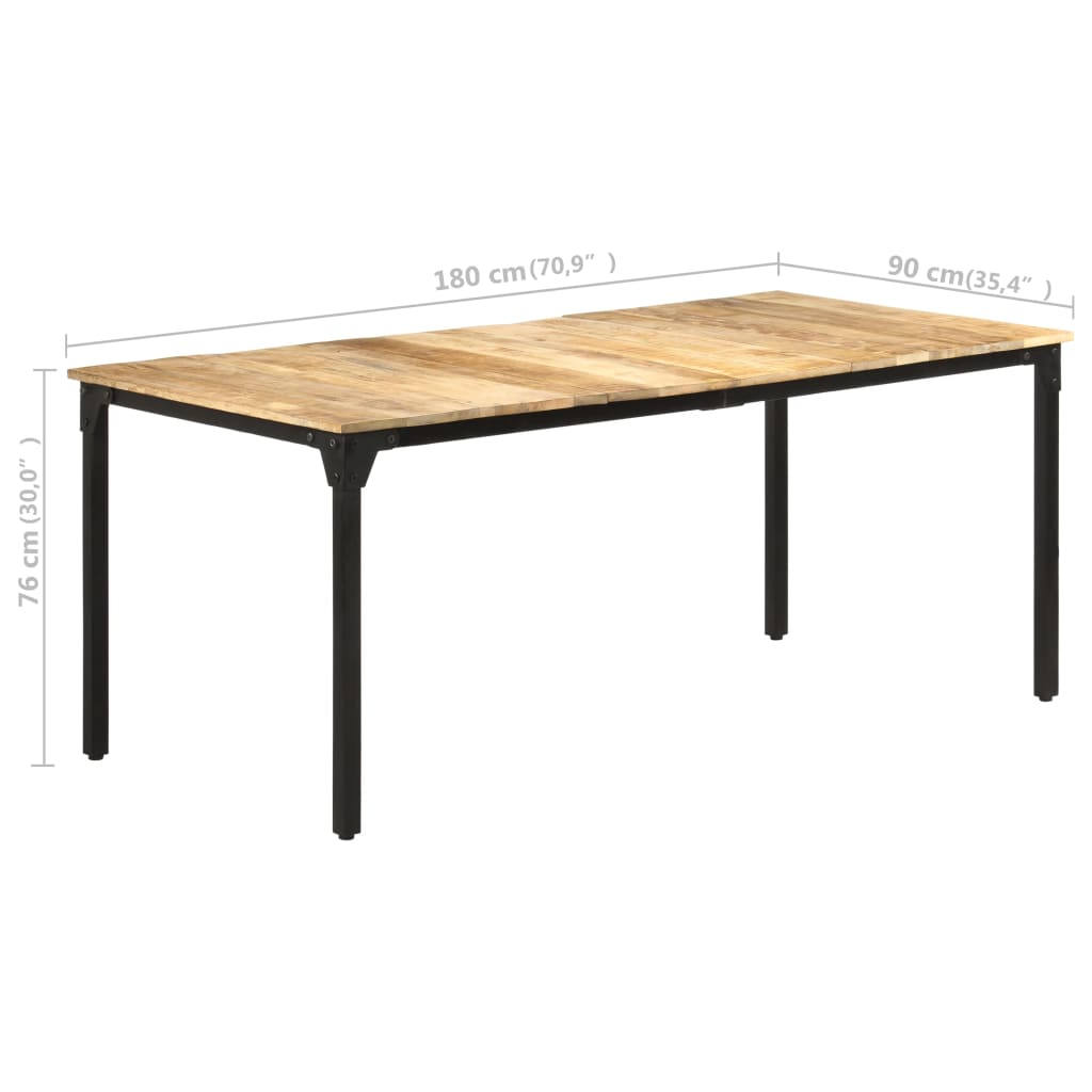 Eettafel 180x90x76 cm ruw mangohout