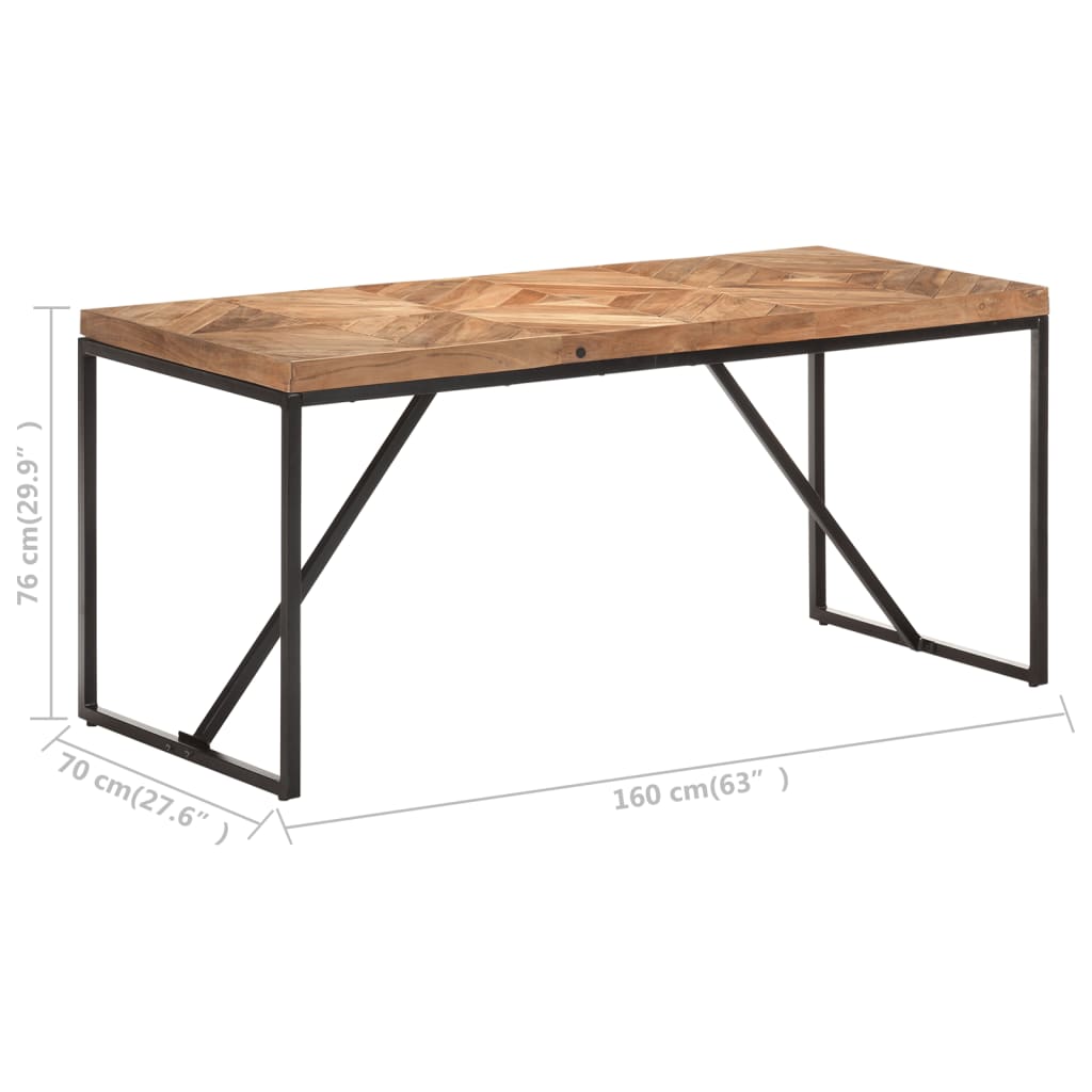 Eettafel 160x70x76 cm massief acaciahout en mangohout