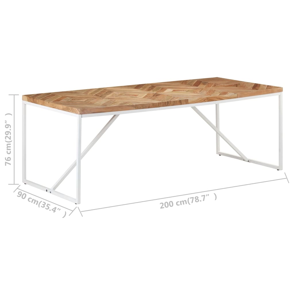 Eettafel 200x90x76 cm massief acaciahout en mangohout