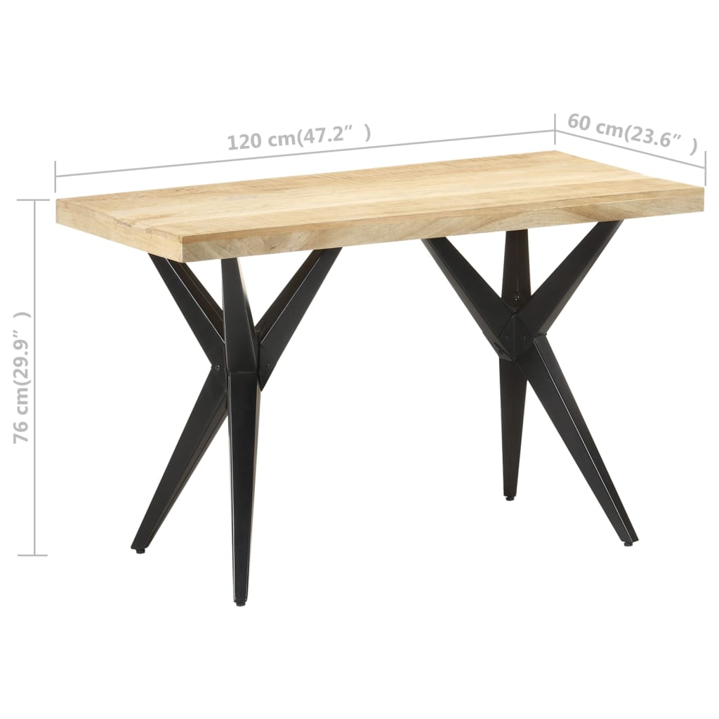 Eettafel 120x60x76 cm massief mangohout