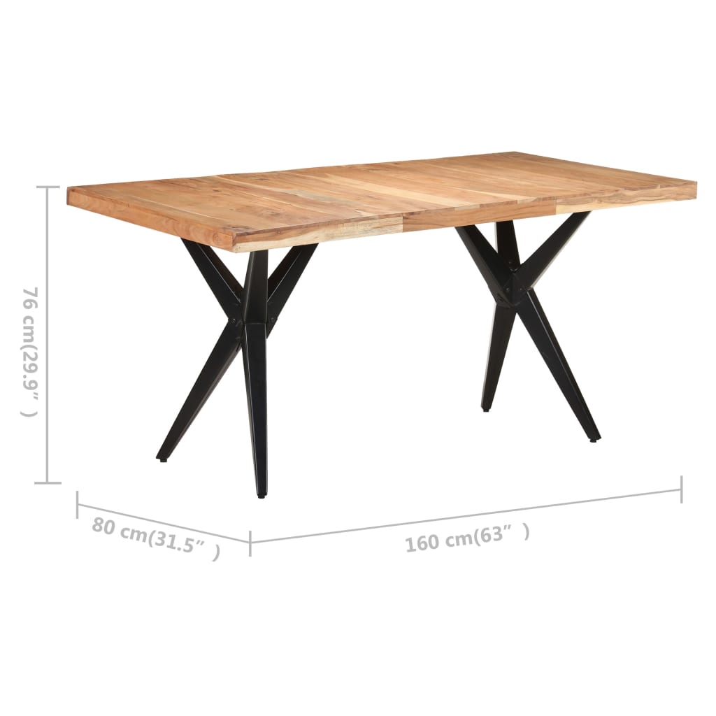 Eettafel 160x80x76 cm massief acaciahout